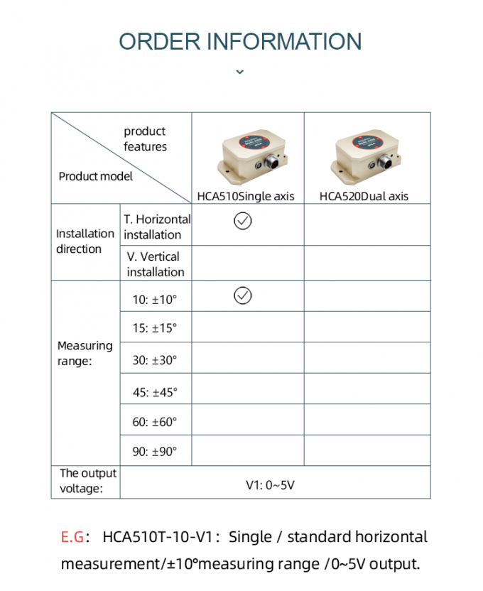 9V Single Axis Analog Inclinometer Sensor Voltage