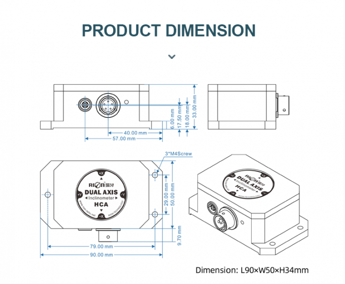 9V Single Axis Analog Inclinometer Sensor Voltage