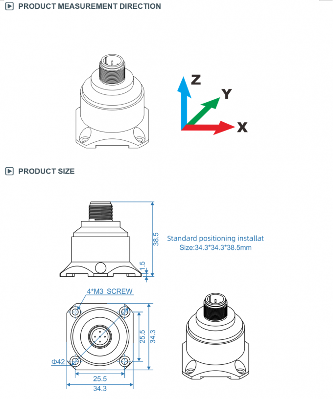 MEMS TTL Output Three Axis Acceleration Sensor